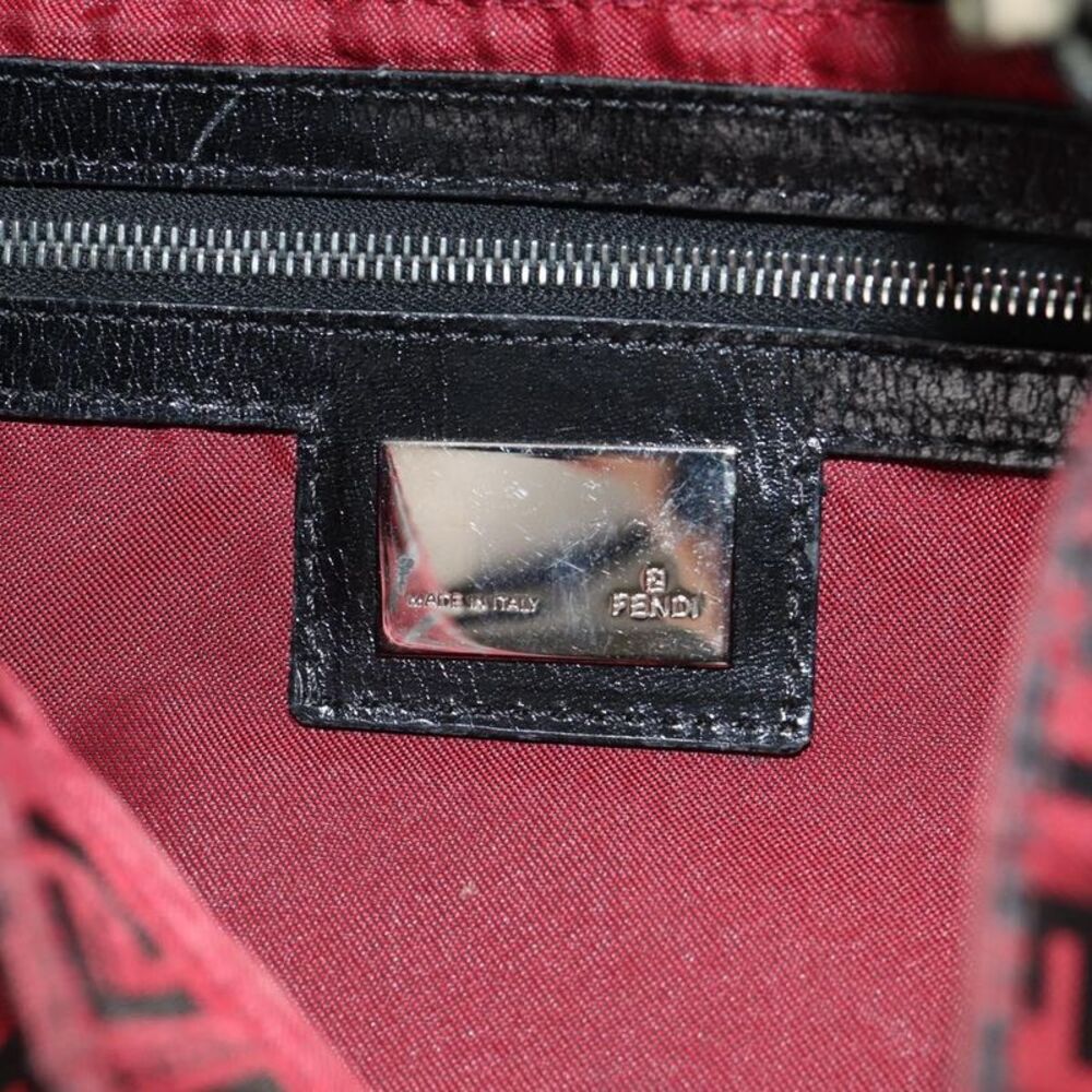 Fendi Baguette Zucchino Canvas Red Canvas Handbag - Picture 6 of 16